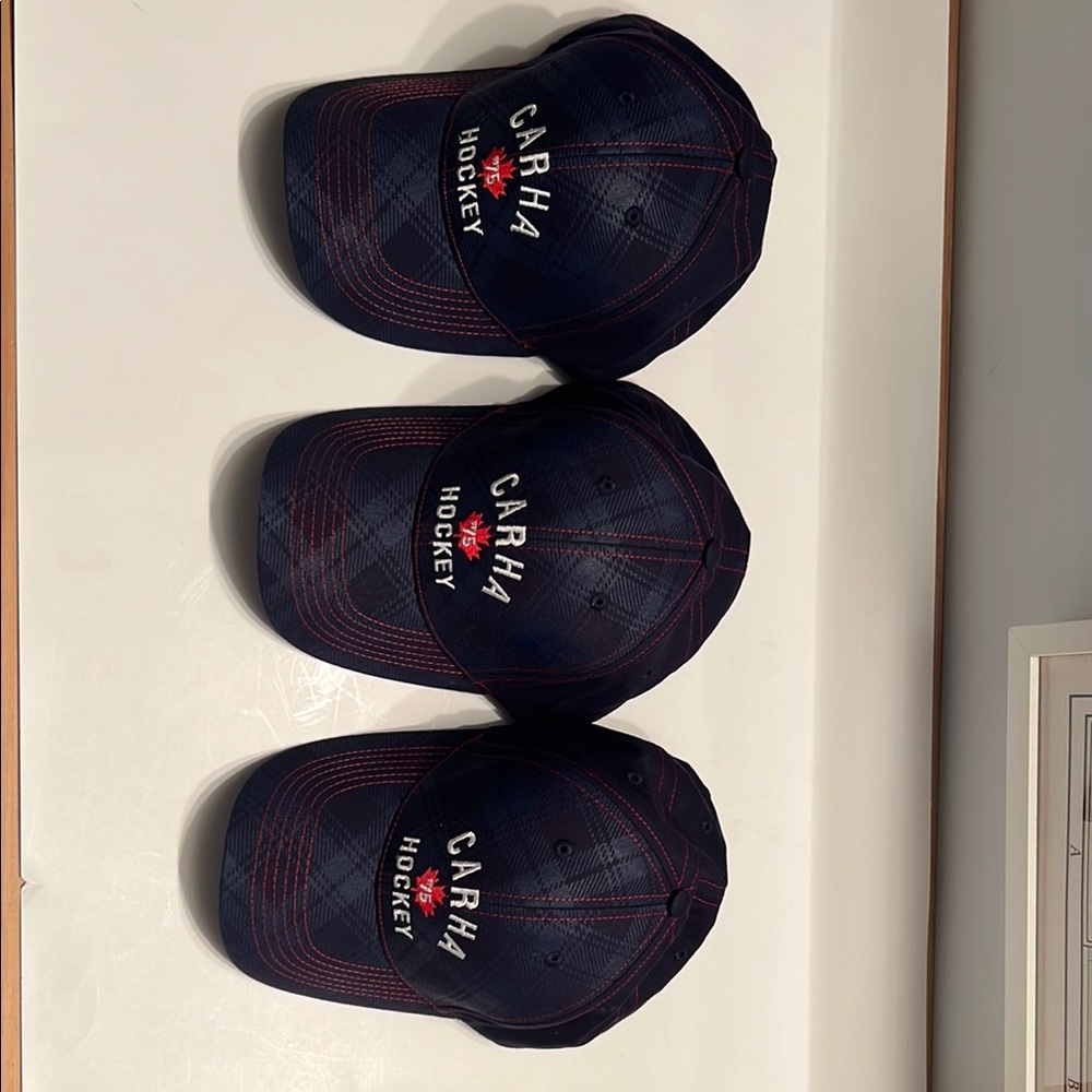 Blue and Red Baseball Caps with Curved Brim